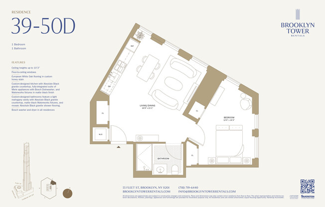1 bed, 1 bath, $5,900, Unit 39D