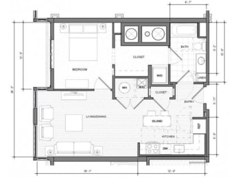 1 bed, 1 bath, 723 sqft, $2,775