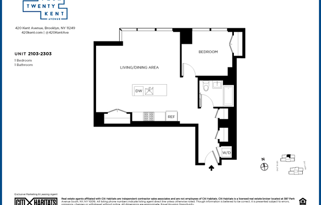 1 bed, 1 bath, $6,625, Unit 2203