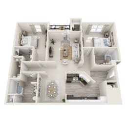 2 beds, 2 baths, 1,259 sqft, $2,059