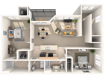 2 beds, 2 baths, 1,120 sqft, $1,525