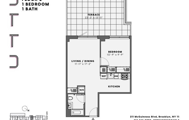 1 bed, 1 bath, $4,500, Unit 220