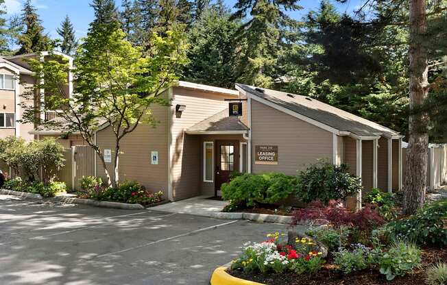 The Welcome Building with a Spacious Parking Lot at Park 210 Apartment Homes, Edmonds, 98026