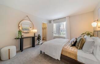 a bedroom with a bed and a window  at Citrine Hills, Ontario, CA