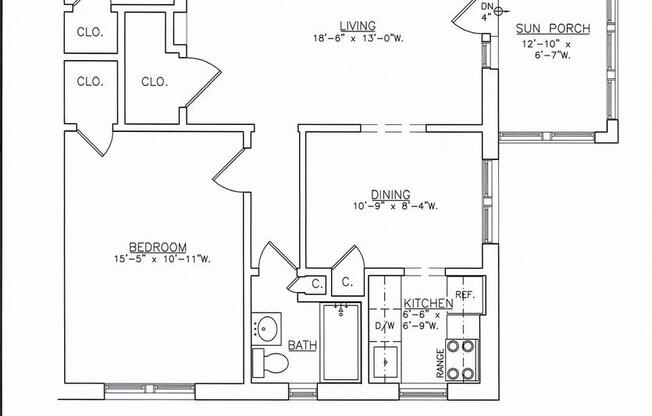 1 bed, 1 bath, 819 sqft, $1,650, Unit 104