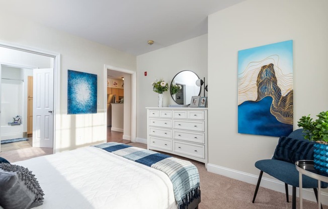 Furnished bedroom at Parkside Commons in Chelsea, MA