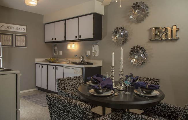 Large kitchen and dining areas at Westwood Village Apartments in Michigan
