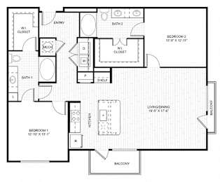 2 beds, 2 baths, 1,328 sqft, $2,421