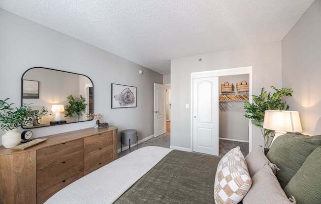 Relaxing bedroom space at 15 Bank Apartments in White Plains, NY 10606