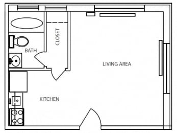 Studio, 1 bath, 306 sqft, $981