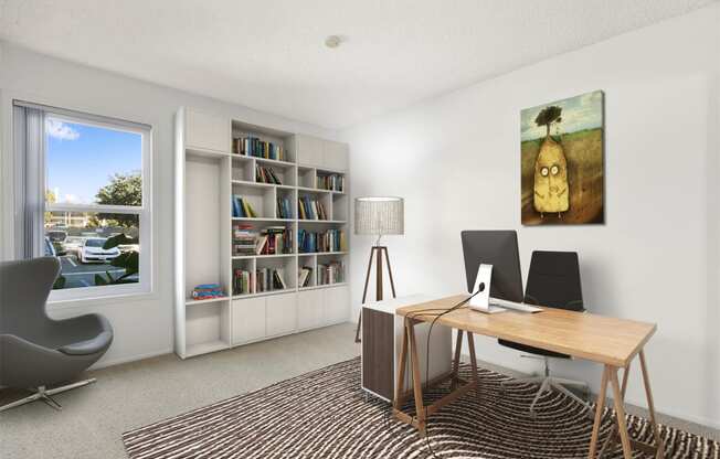 Nutwood East bedroom with furniture for an office design