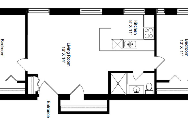 2 beds, 1 bath, 900 sqft, $2,650, Unit 620-402
