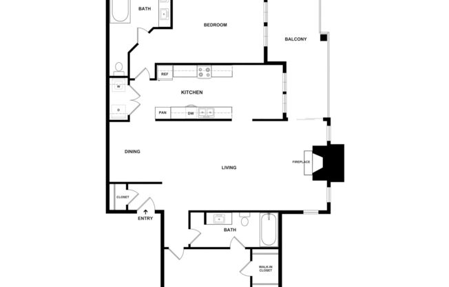 2 beds, 2 baths, 1,201 sqft, $1,705