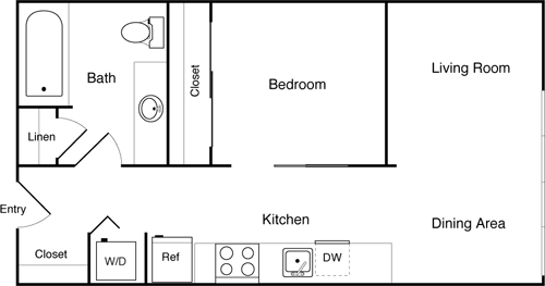 1 bed, 1 bath, 454 sqft, $1,925, Unit 609
