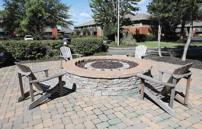 fire pit at Bradford Chase Apartments