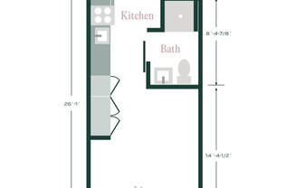 Studio, 1 bath, 291 sqft, $1,300, Unit 408