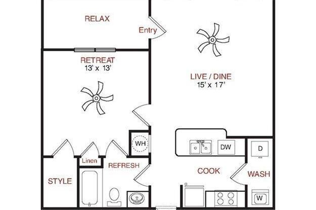 1 bed, 1 bath, 675 sqft, $1,669