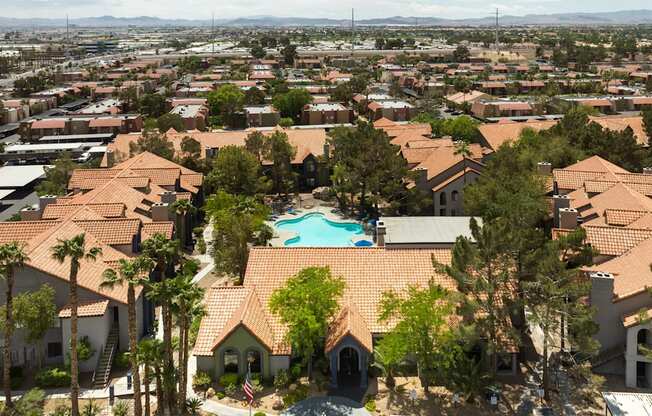 a view of the neighborhood from the roof of a home