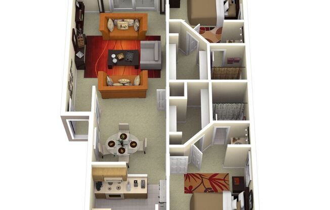 2 beds, 2 baths, 1,034 sqft, $1,508