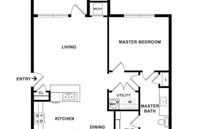 1 bed, 1 bath, 750 sqft, $1,179