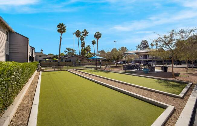 Shuffle Board & Grilling Area at 2900 Lux Apartment Homes, Nevada