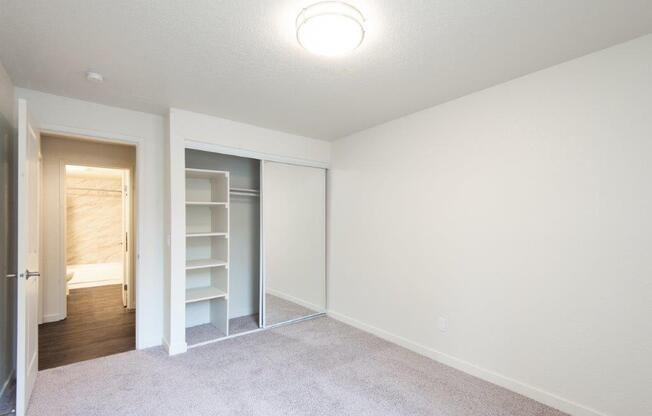 12 Central Square 2 Bedroom, second bedroom with carpet and closet