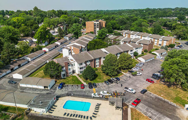 arial view of the colony apartments in murfreesboro tn