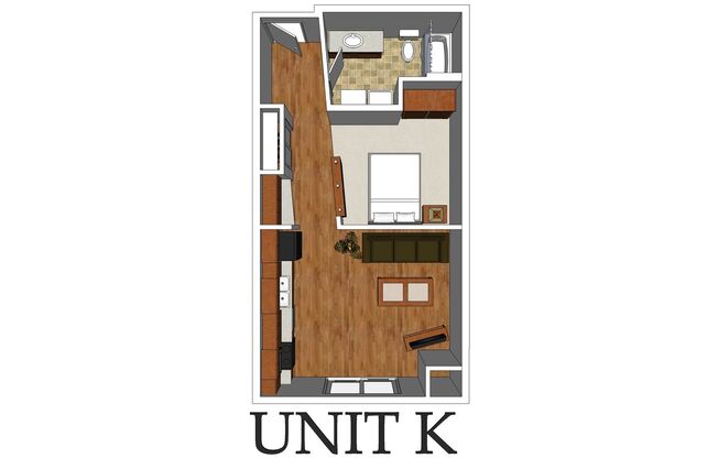 Studio, 1 bath, 530 sqft, $850, Unit Bldg 1 Apt 132