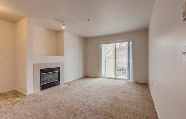 Romantic, electric fireplace with tile hearth