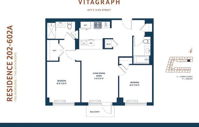 2 beds, 2 baths, 935 sqft, $3,880, Unit 602A