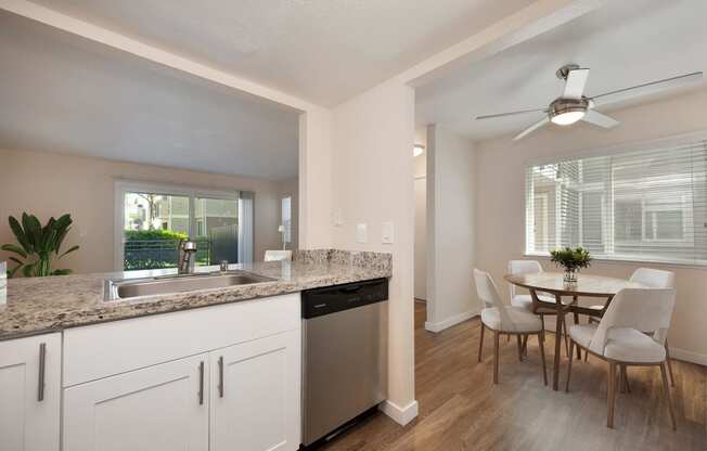 Rush River apartment kitchen and dining area