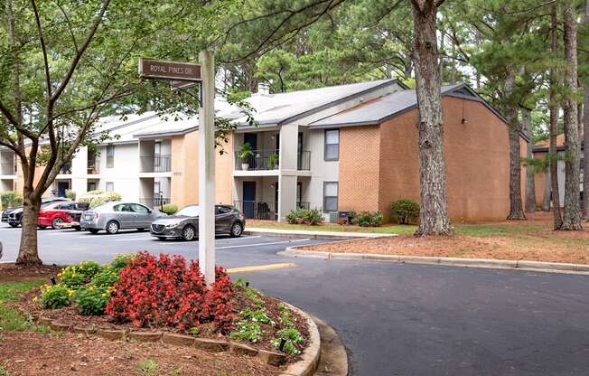 a street sign in front of a building