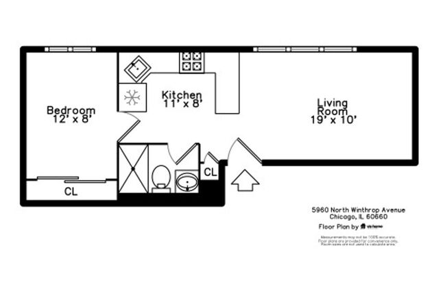 1 bed, 1 bath, 400 sqft, $1,295, Unit 56-2W