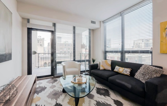 Apt 606 floor to ceiling windows at Hensley Chicago, Chicago, 60654