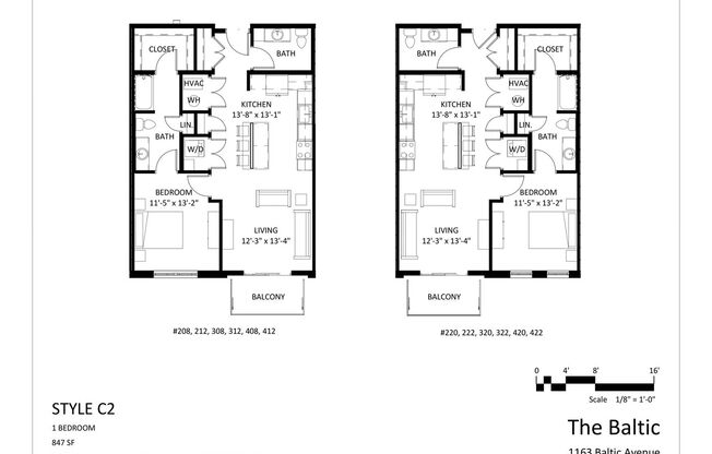 1 bed, 1.5 baths, 847 sqft, $1,395, Unit 308