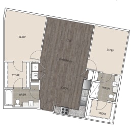 2 beds, 2 baths, 1,060 sqft, $1,703