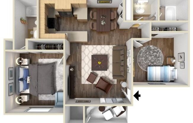 2 beds, 2 baths, 950 sqft, $2,512, Unit 37