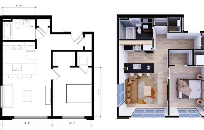 1 bed, 1 bath, 631 sqft, $1,631