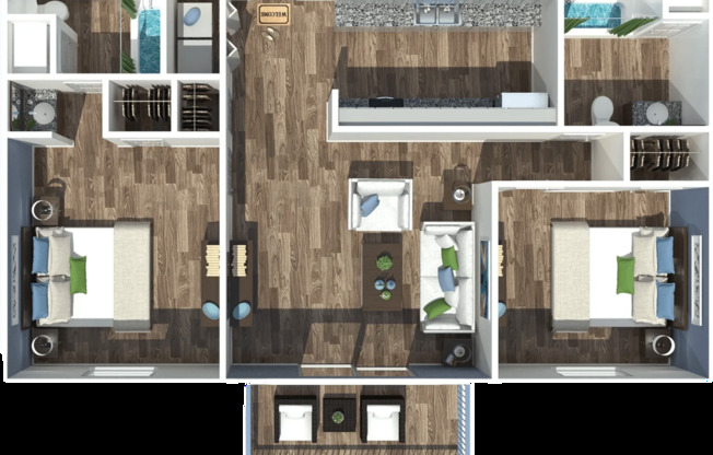 2 beds, 2 baths, 960 sqft, $1,350