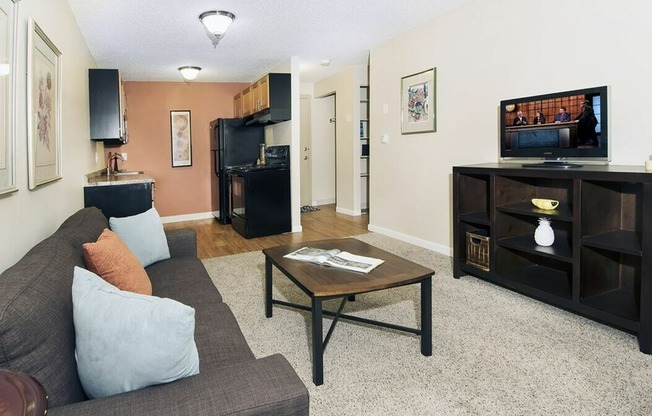 Living room adjacent to kitchen