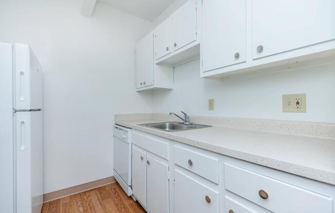 kitchen with beige countertops
