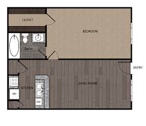 1 bed, 1 bath, 615 sqft, $799