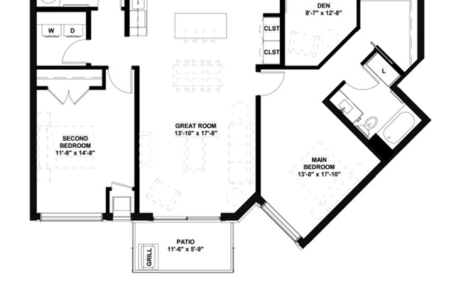 2 beds, 2 baths, 1,341 sqft, $2,795, Unit 119