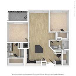 2 beds, 2 baths, 1,073 sqft, $2,055