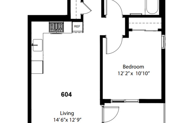 1 bed, 1 bath, 636 sqft, $2,995, Unit 604