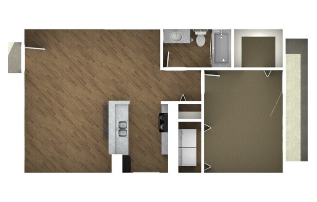 1 bed, 1 bath, 689 sqft, $950