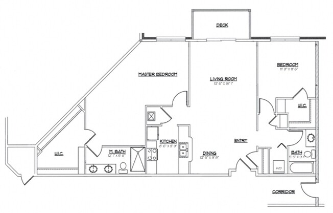 2 beds, 2 baths, $1,550