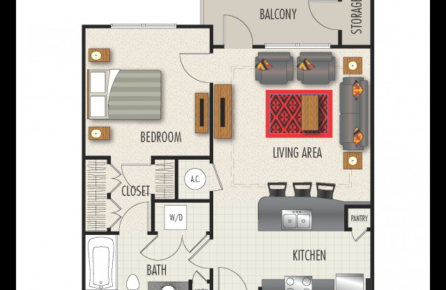 1 bed, 1 bath, 806 sqft, $1,310