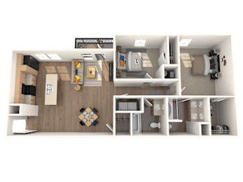 2 beds, 2 baths, 1,142 sqft, $1,534