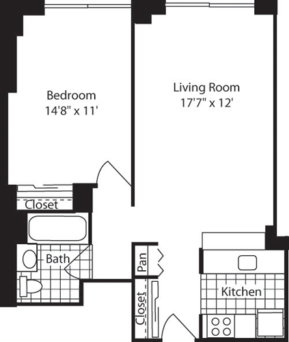 1 bed, 1 bath, 600 sqft, $7,628